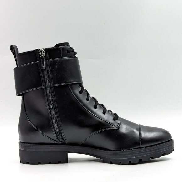 Michael Kors Women Tatum Vegan Black Leather MK Logo Combat Boots size 11 - Picture 11 of 12